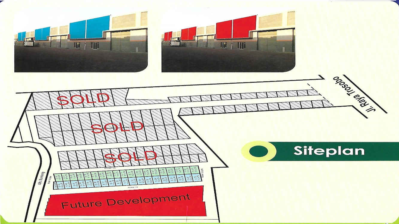 Jual Gudang Sidoarjo Kompleks Pergudangan Kencana Trosobo Jl. Raya Trosobo KM 23 Sidoarjo Sidoarjo, Lokasi Strategis. Site Plan